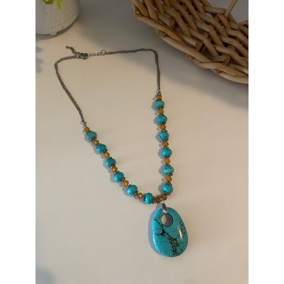 UGC Turquoise Teardrop Pendant - Picture 3 of 5